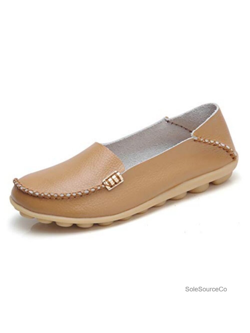Women's Comfort Walking Flat Loafer Slip On Leather Mocc